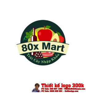 Thiết kế logo Trái cây nhập khẩu & thịt nhập khẩu 80x Mart