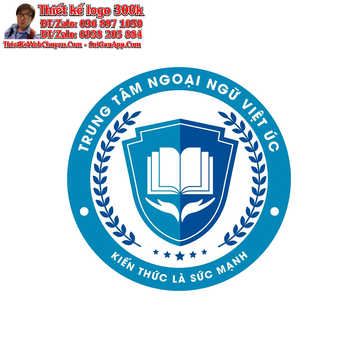 Thiết kế logo Trung tâm Ngoại ngữ VIỆT ÚC Thiết kế logo Trung tâm Ngoại ngữ VIỆT ÚC