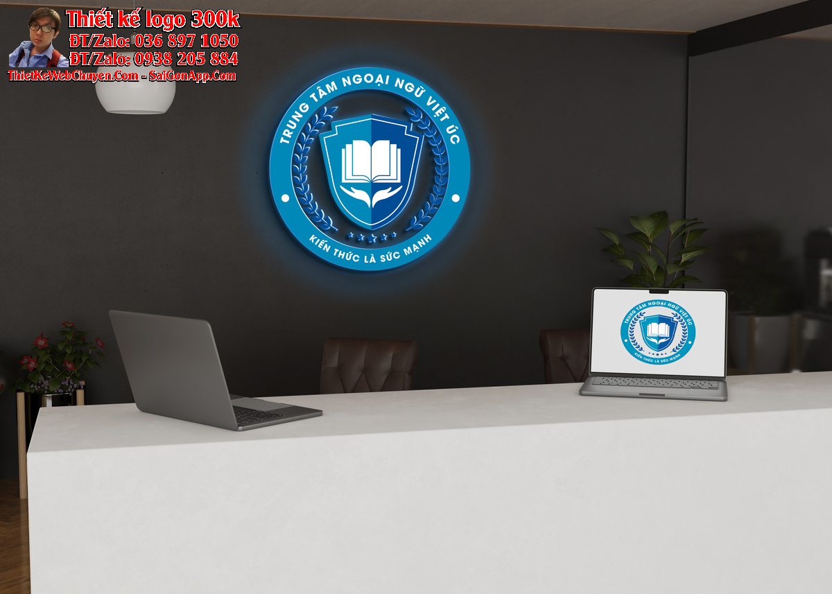 Thiết kế logo Trung tâm Ngoại ngữ VIỆT ÚC Thiết kế logo Trung tâm Ngoại ngữ VIỆT ÚC