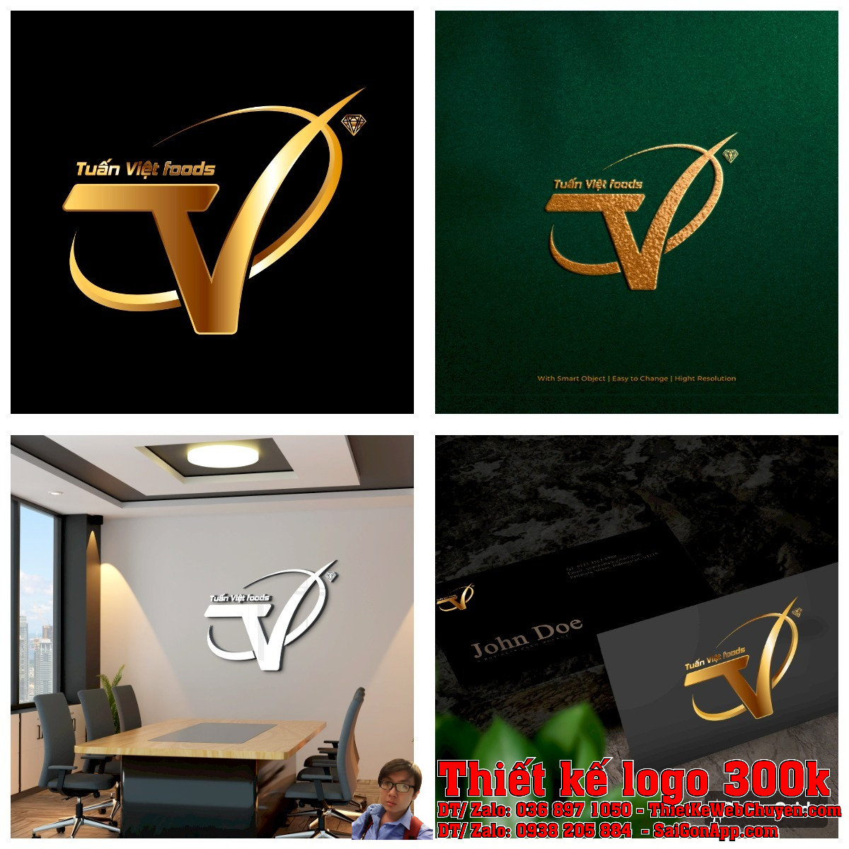Tổng thể bộ nhận diện thương hiệu Tuấn Việt