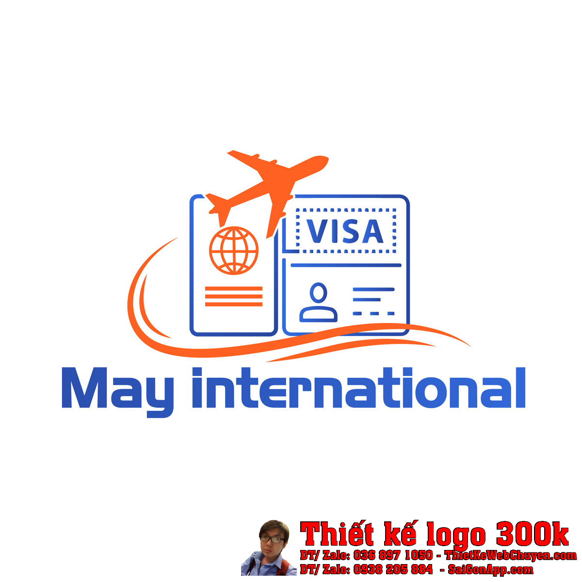 Thiết kế logo Visa Service chi tiết màu sắc