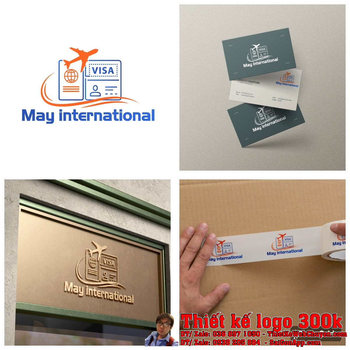 Biểu tượng logo Visa Service cận cảnh