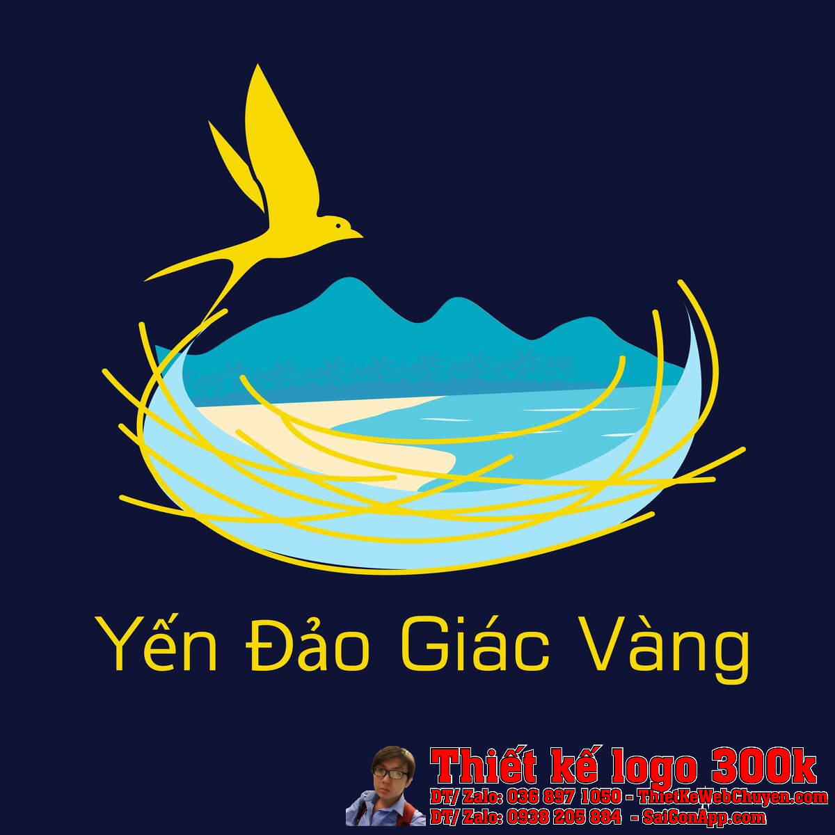 Thiết kế logo Yến Đảo Giác Vàng - Biểu tượng thương hiệu yến sào