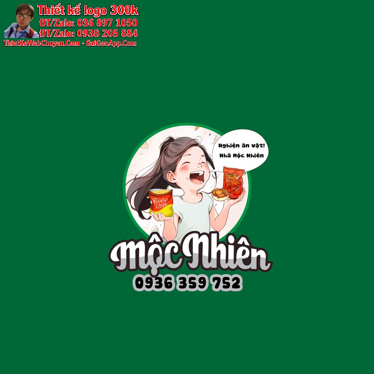 Thiết kế logo ăn vặt Mộc Nhiên