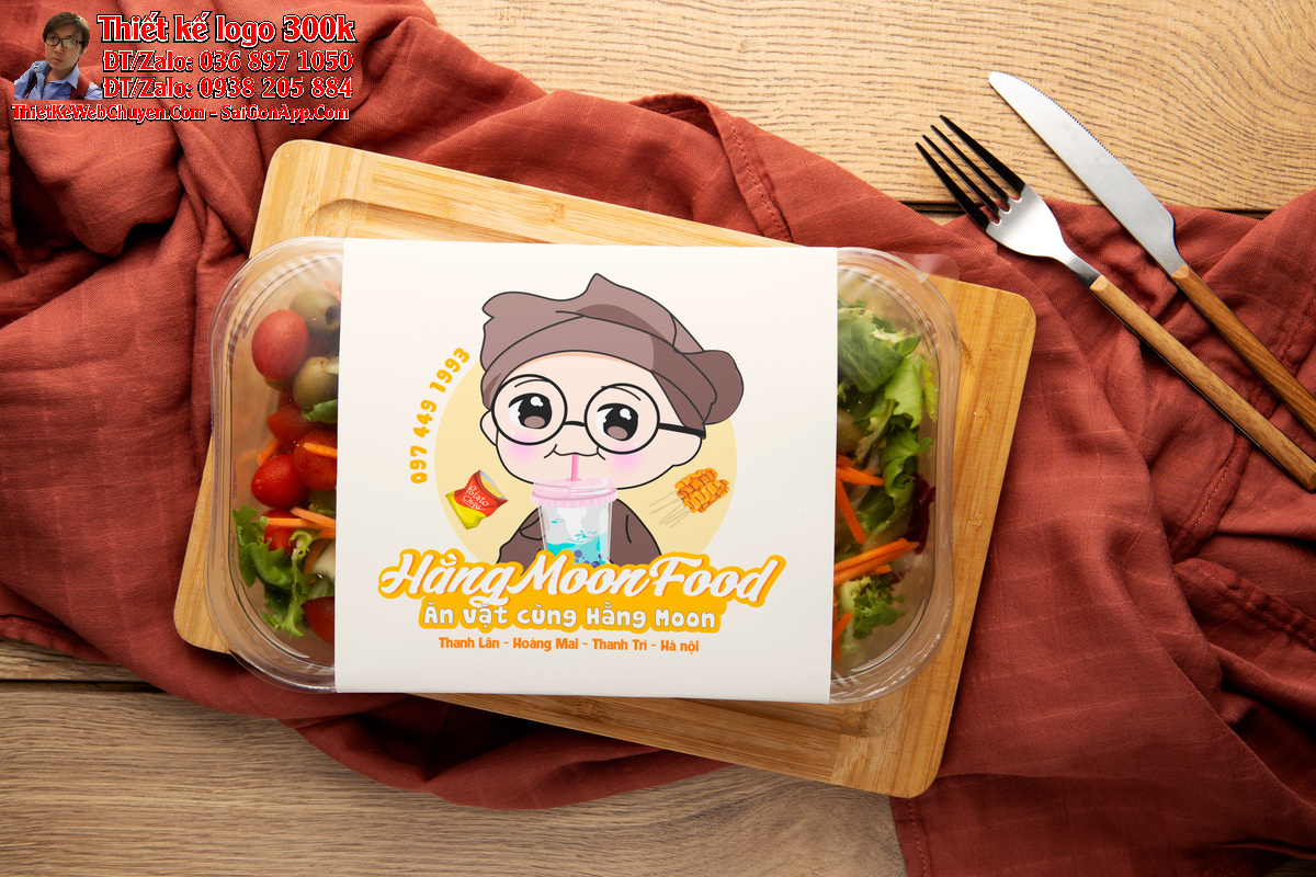 Thiết kế logo ăn vặt Moon Food Thiết kế logo ăn vặt Moon Food