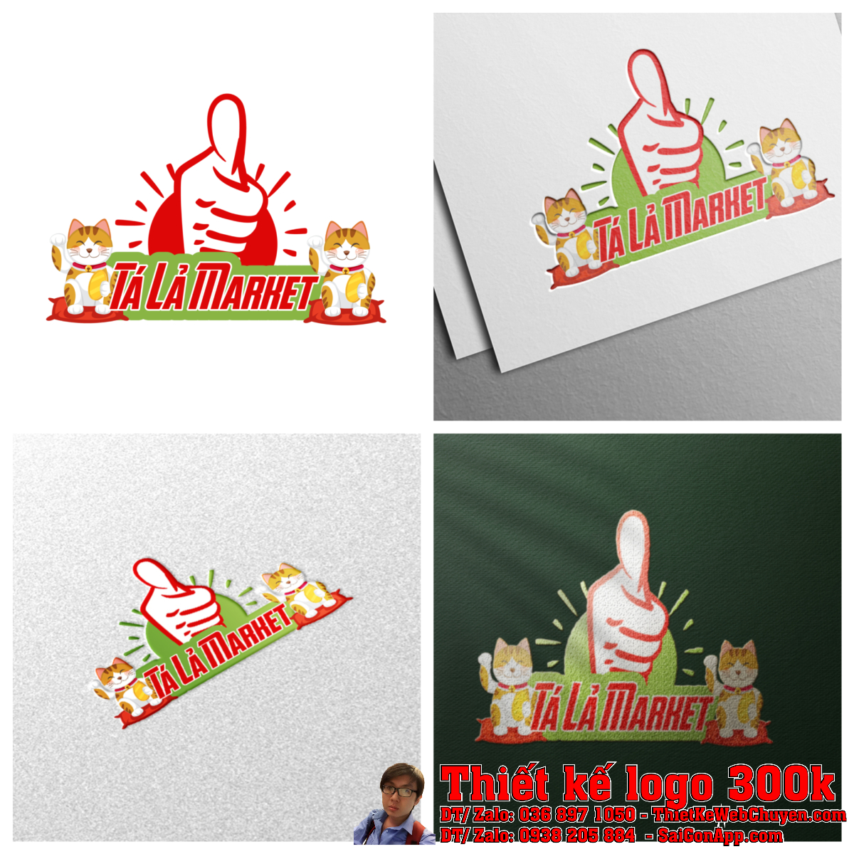 Tổng thể dự án thiết kế logo Tá Lả Market