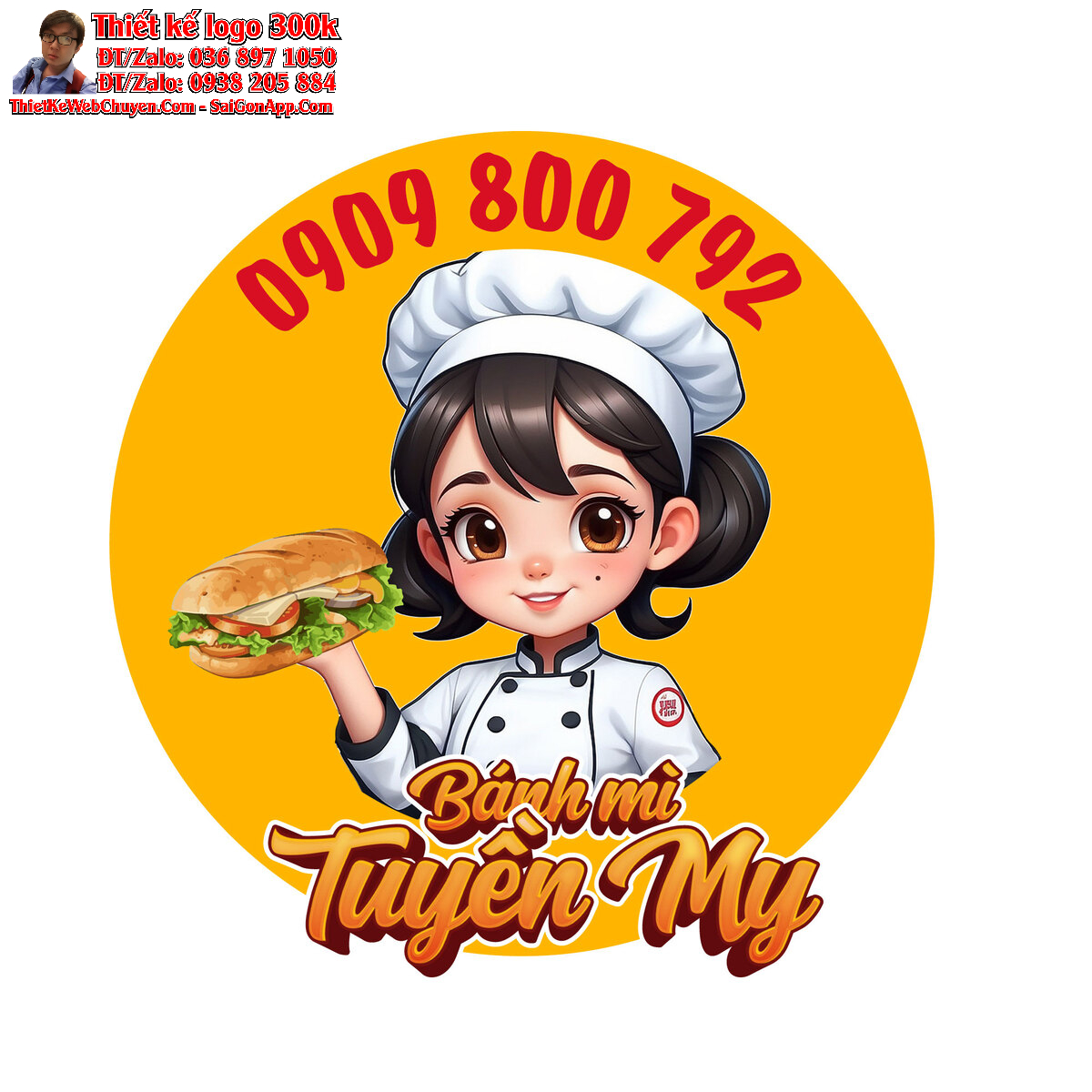 Thiết kế logo bánh mì Tuyền My