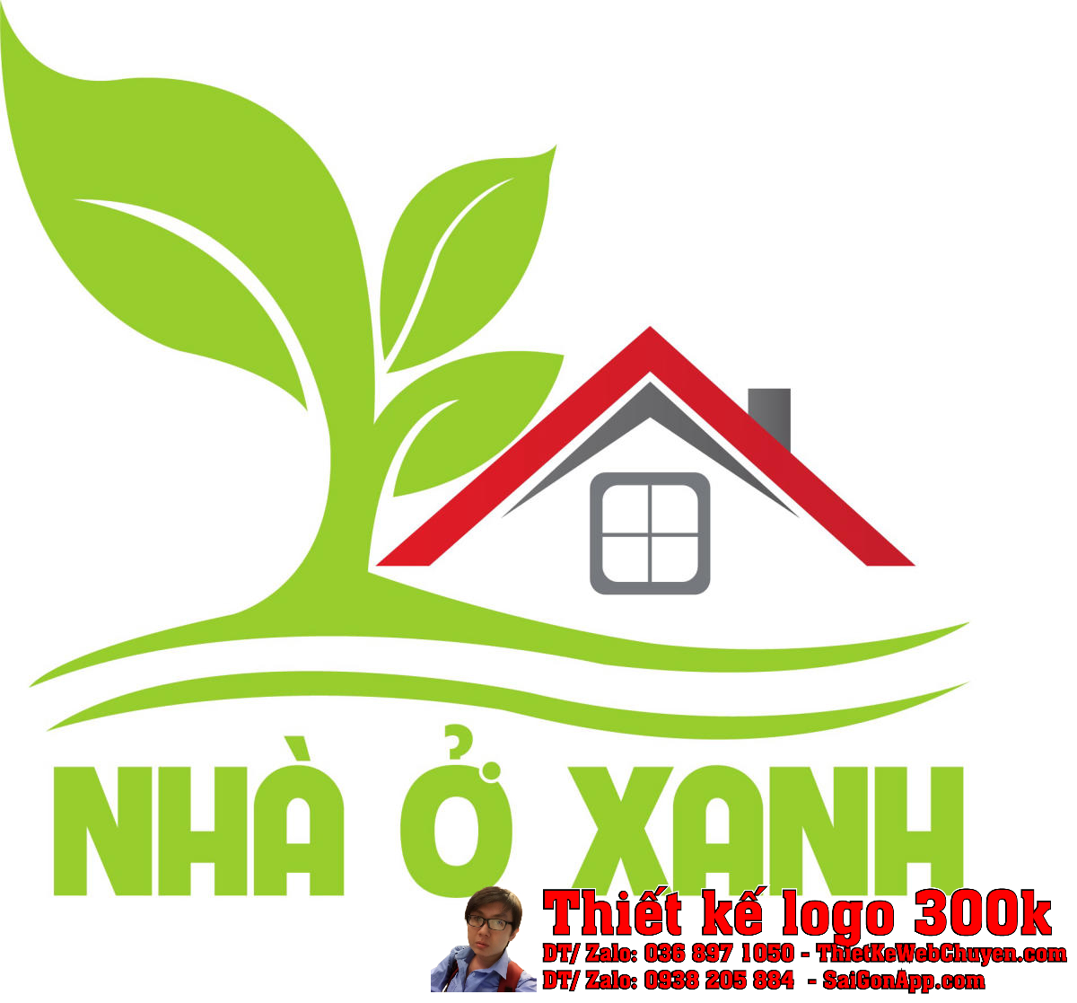 Thiết kế logo bất động sản NHÀ Ở XANH