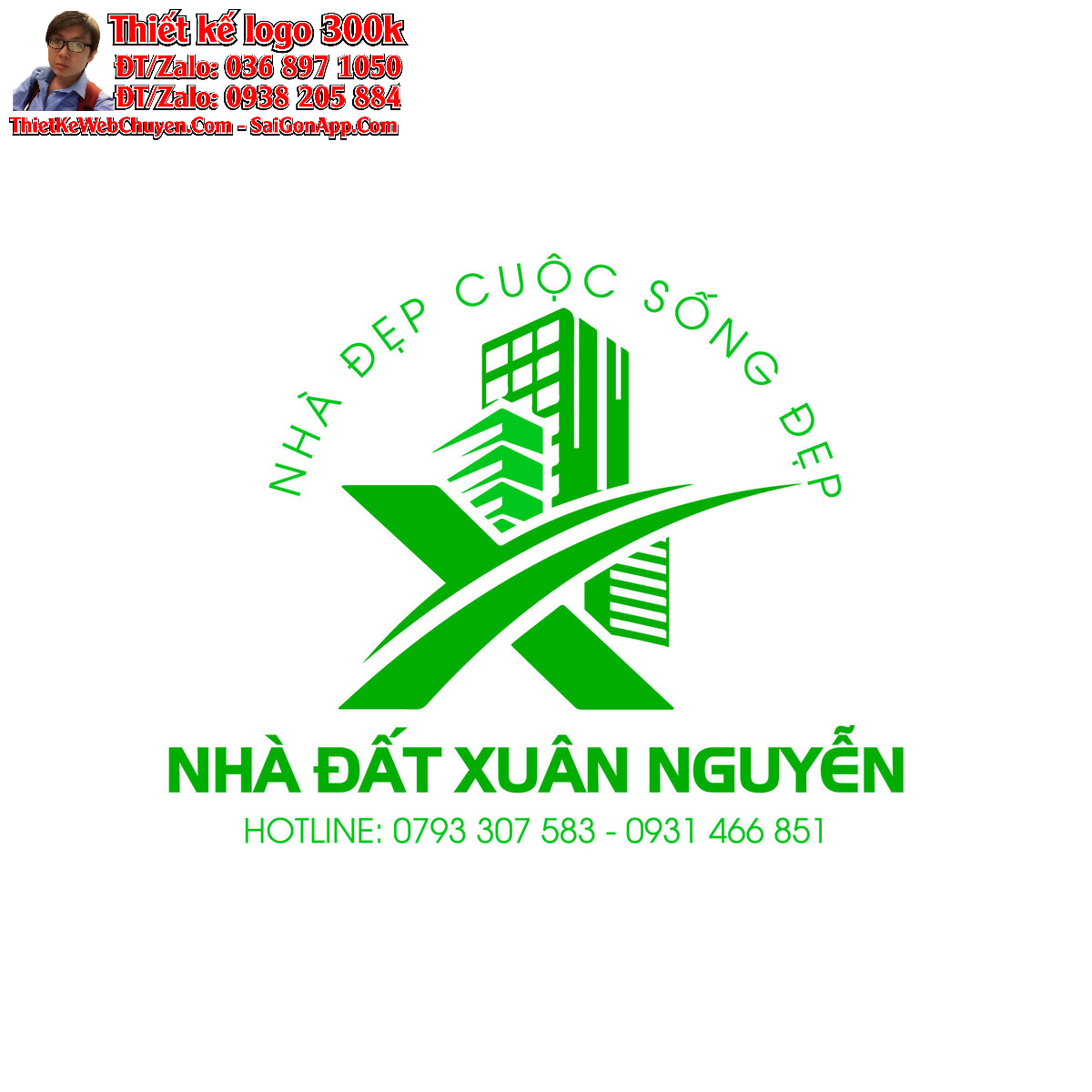Thiết kế logo bất động sản - Nhà Đất Xuân Nguyễn