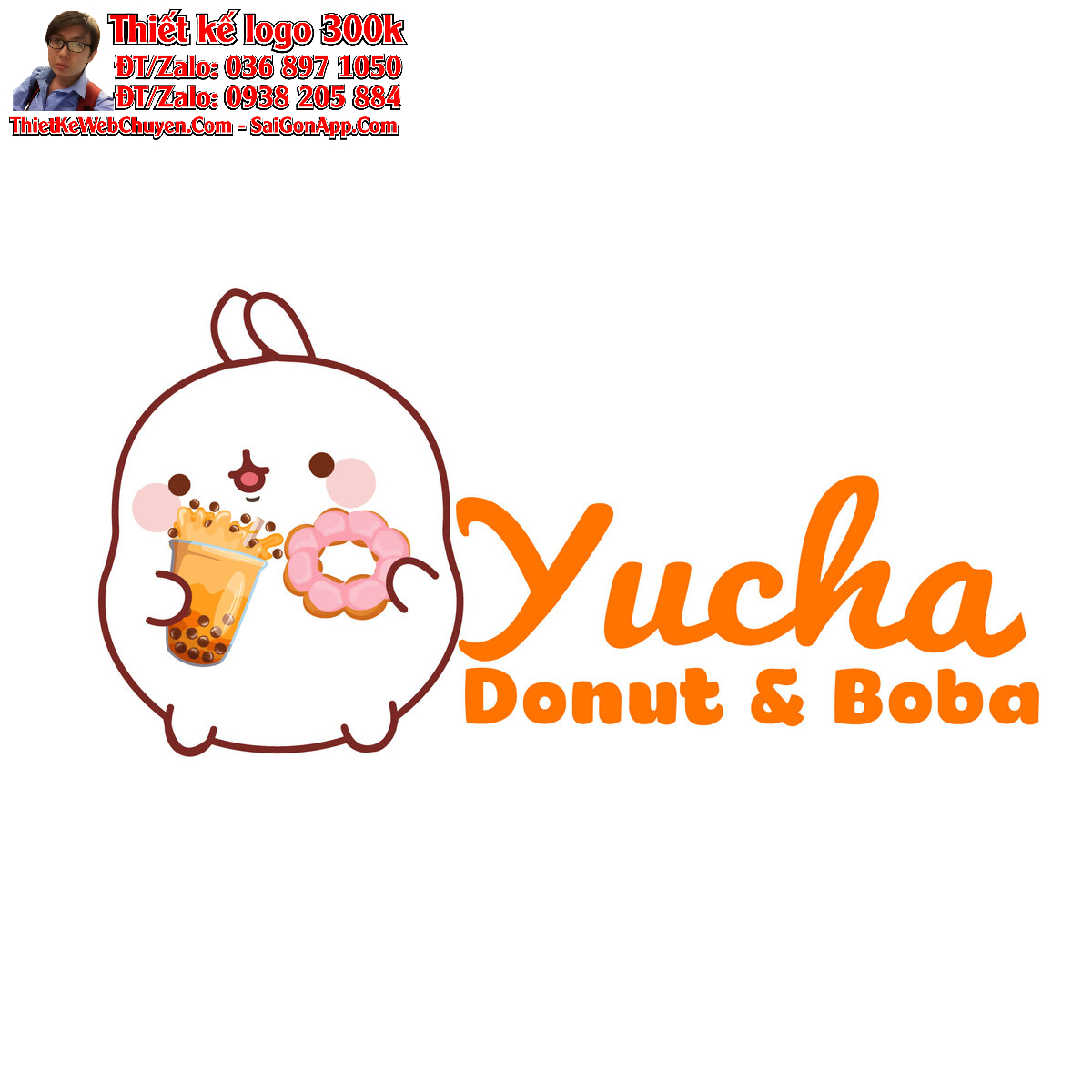 Thiết kế logo boba & donut Yucha