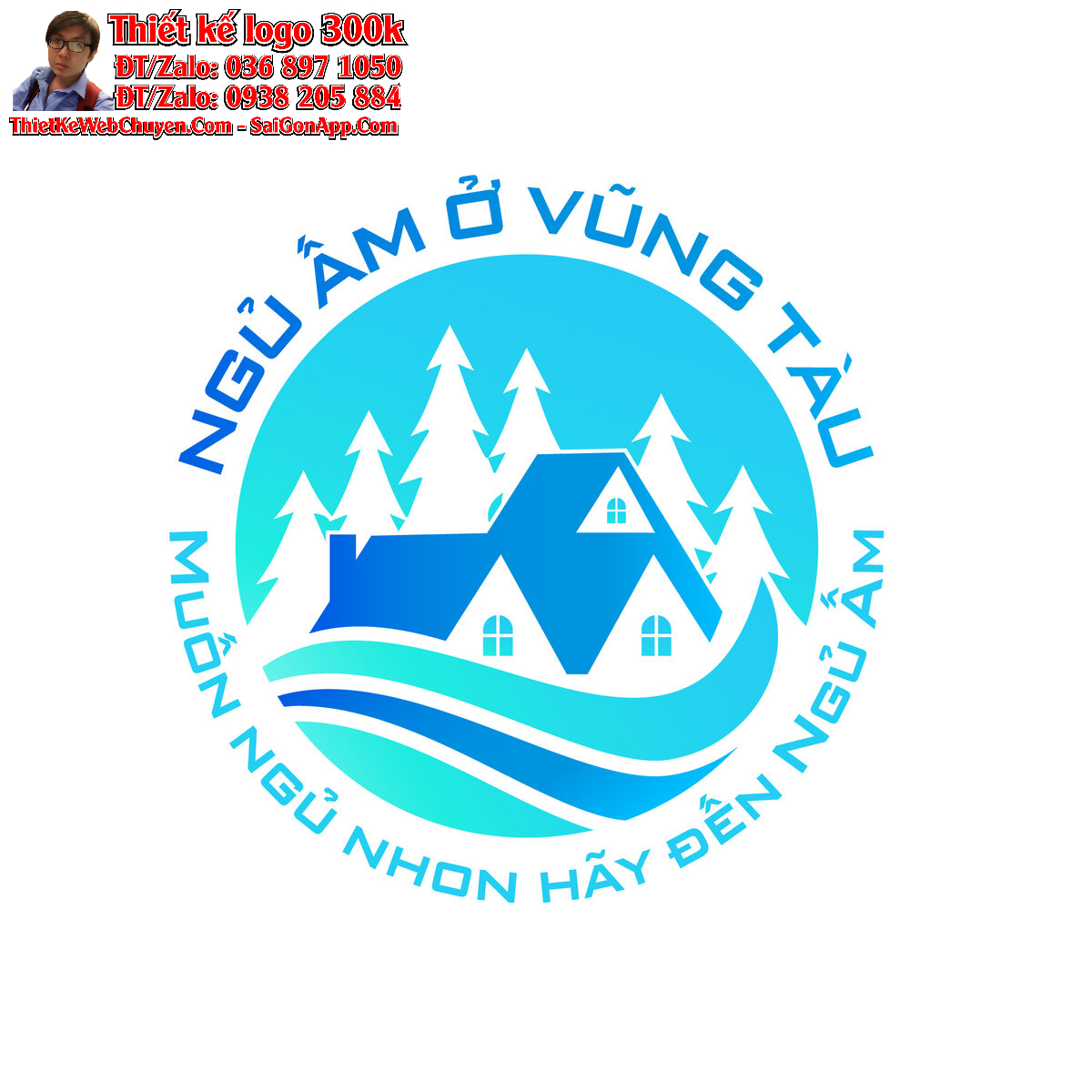 Thiết kế logo booking villa - homestay - hotel Ngủ Ấm Ở Vũng Tàu