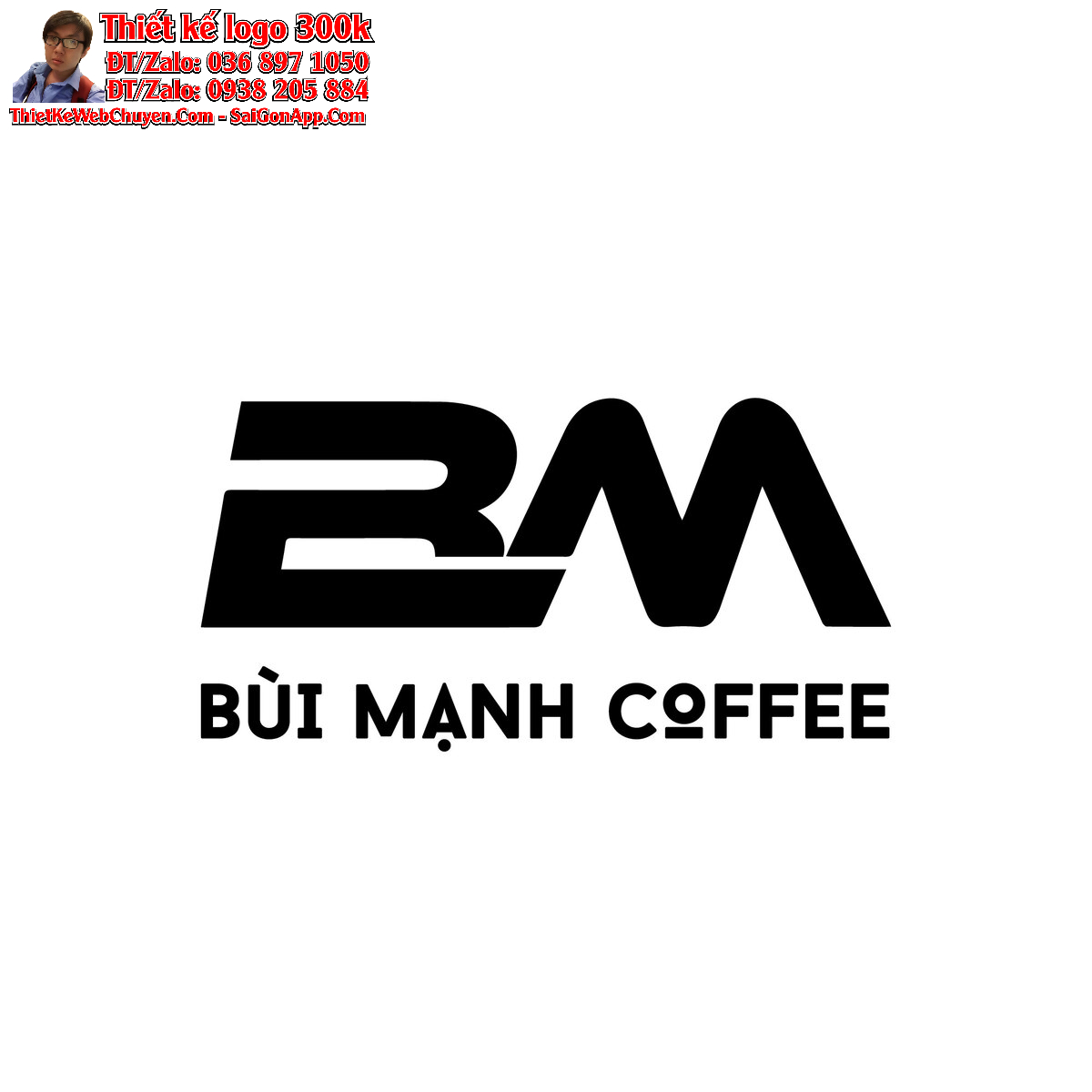 Thiết kế logo cà phê BM ( bùi mạnh coffee )