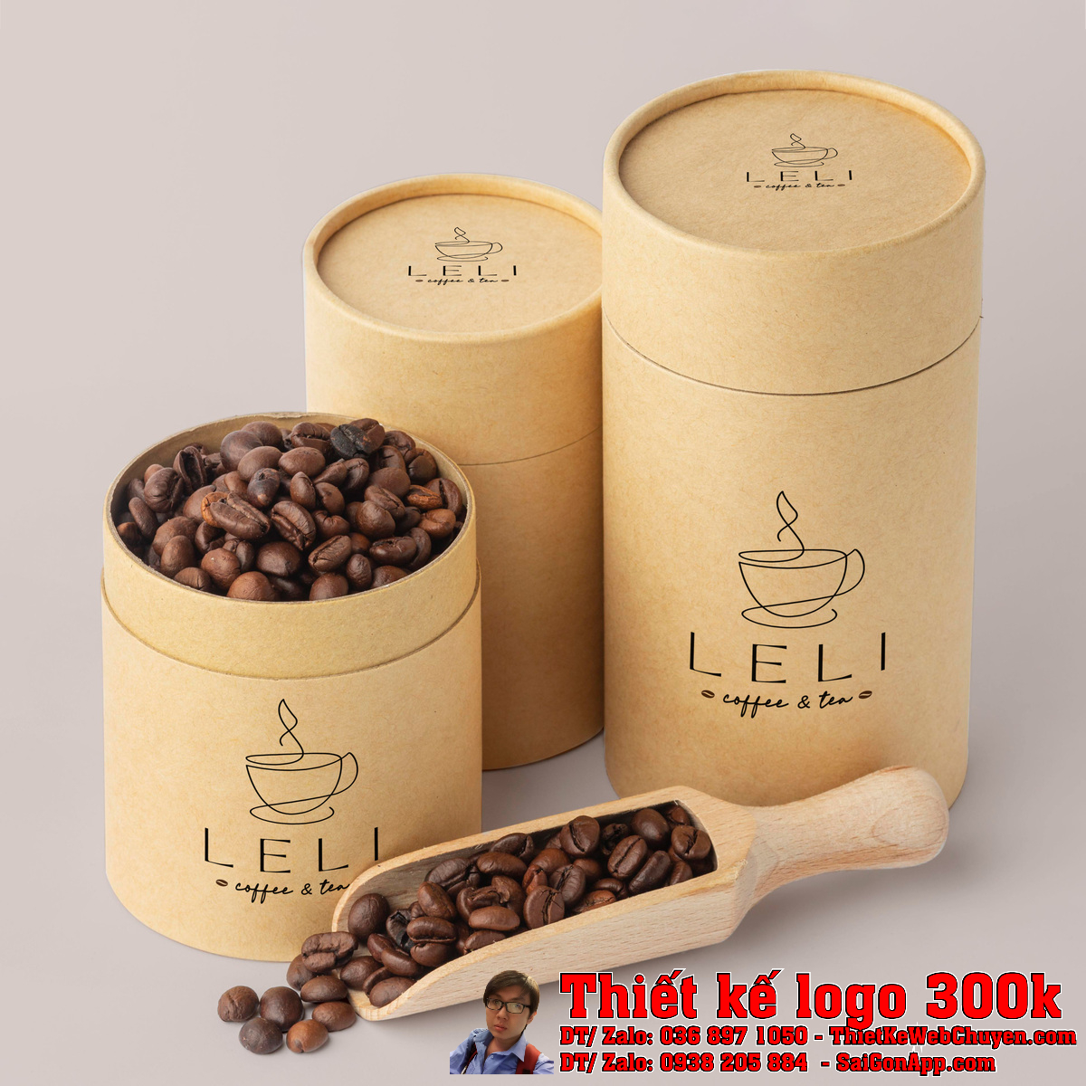 Chi tiết biểu tượng Thiết kế logo cà phê trà công ty Leli coffee tea