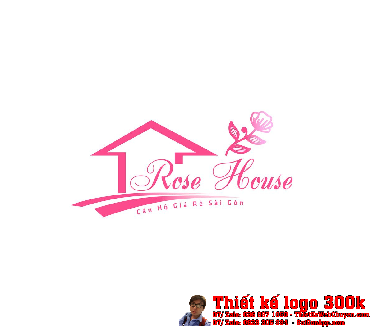 Thiết kế logo căn hộ giá rẻ Rose House Thiết kế logo căn hộ giá rẻ Rose House