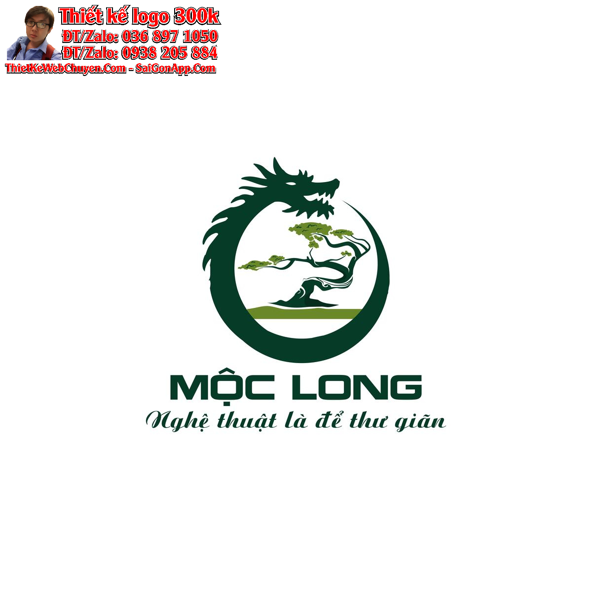Thiết kế logo cây cảnh bon sai Mộc Long