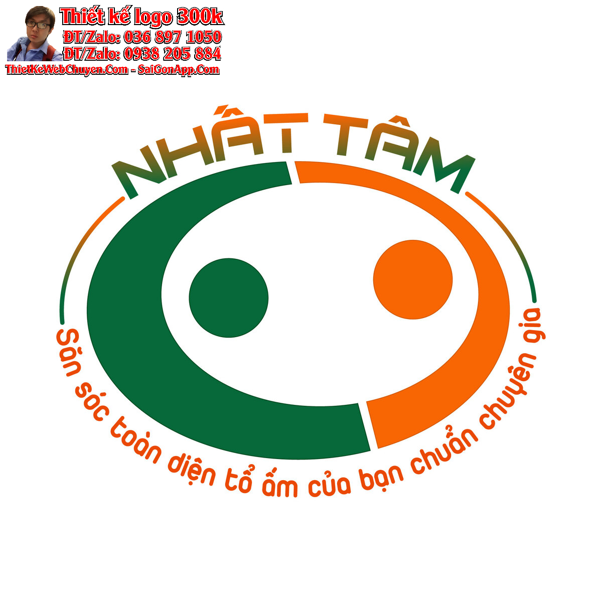 Thiết kế logo chăm sóc người già trẻ em tại nhà NHẤT TÂM