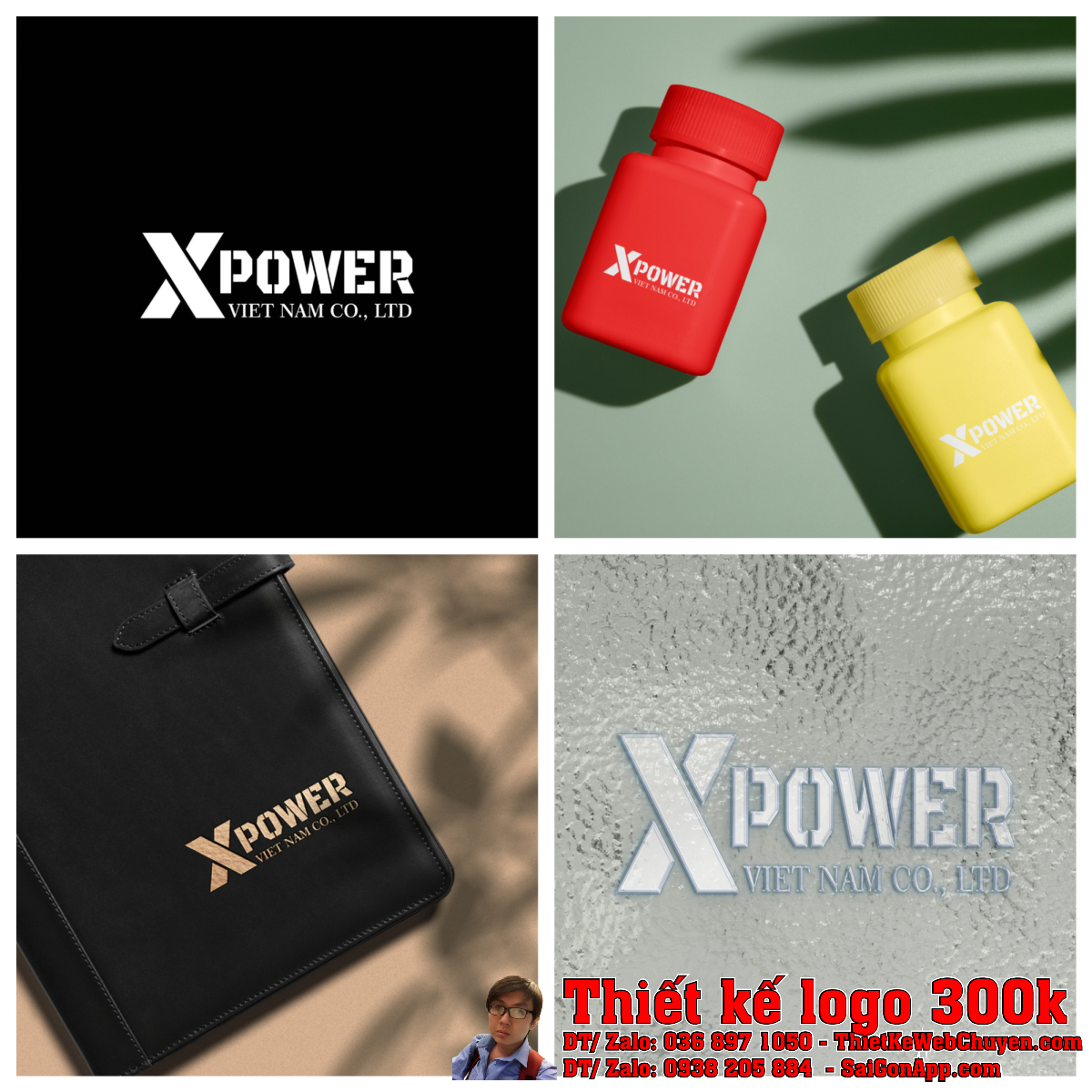 Mockup Thiết kế logo cơ khí Công ty XPOWER