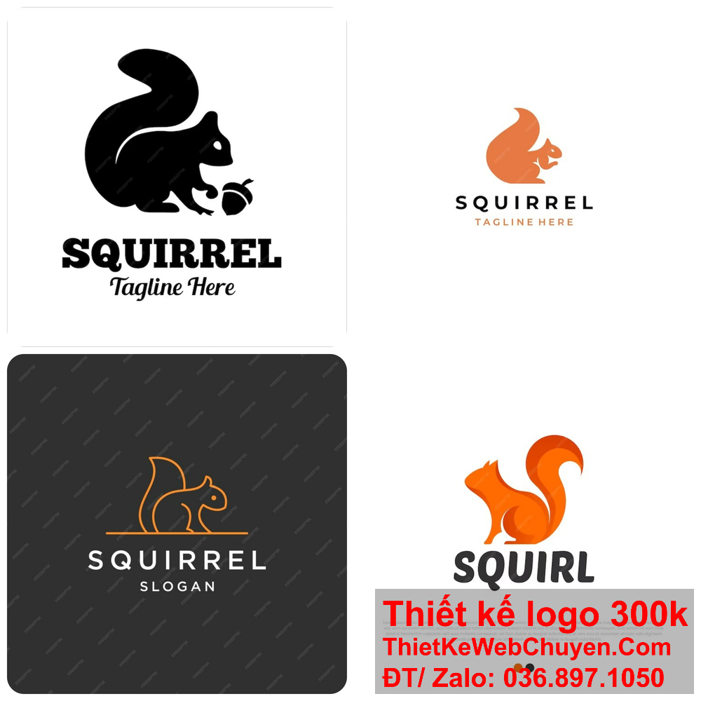 Thiết kế logo con sóc hỗ trợ nhận diện thương hiệu.