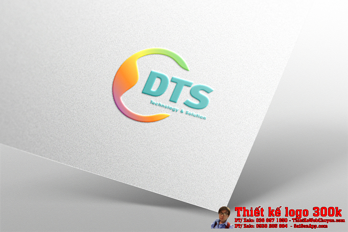 Bảng hiệu Thiết kế logo công nghệ viễn thông Công ty Cổ phần Công nghệ Truyền thông DTS
