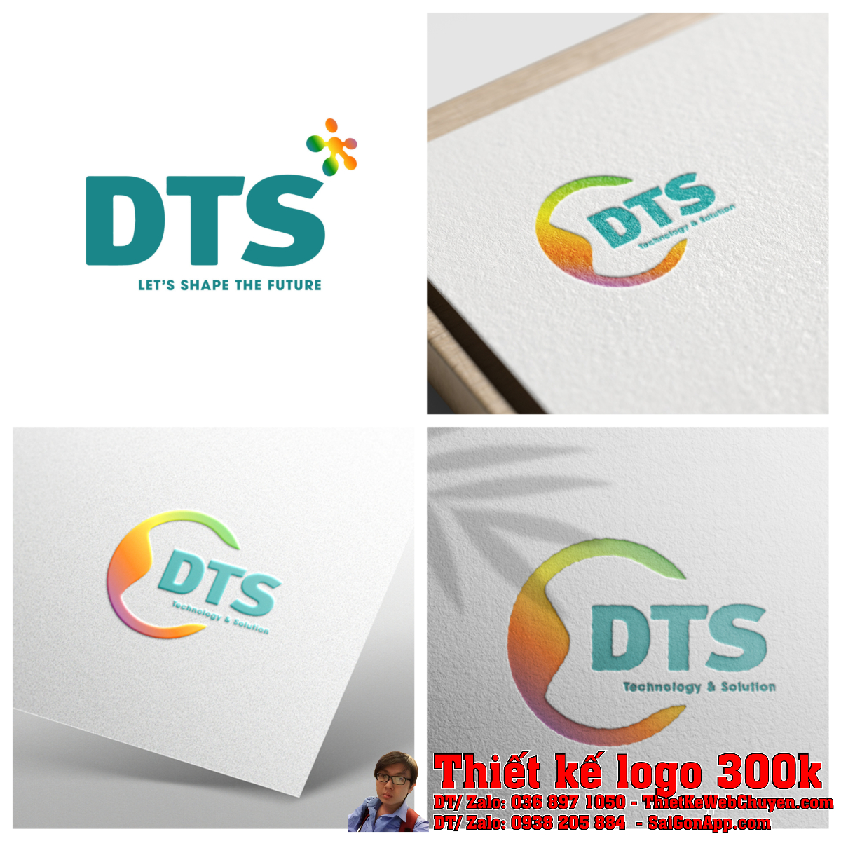 Tổng thể Thiết kế logo công nghệ viễn thông Công ty Cổ phần Công nghệ Truyền thông DTS