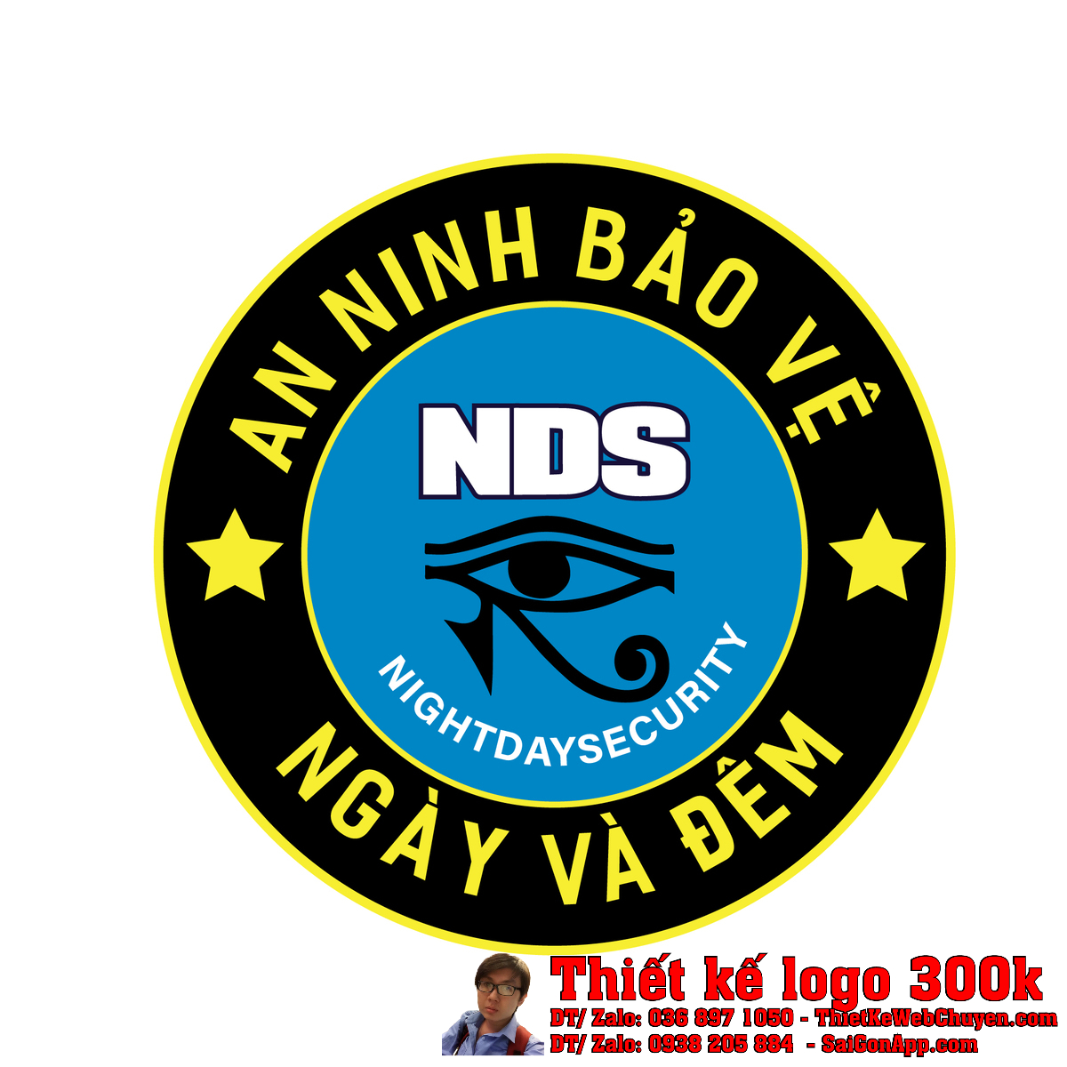 Phối cảnh Thiết kế logo công ty BẢO VỆ NGÀY VÀ ĐÊM trên nền trắng