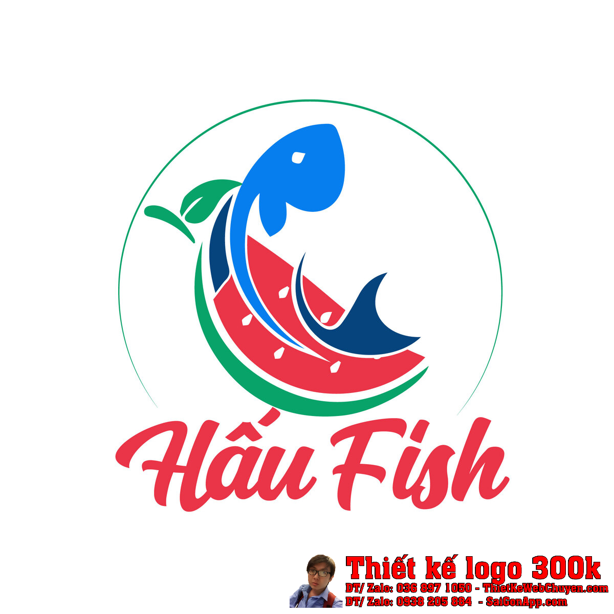 Thiết kế logo công ty Dưa Hấu Fish Hấu Fish bản chính