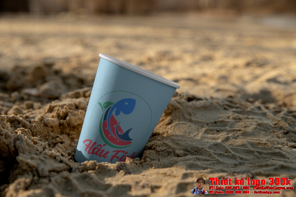 Logo Dưa Hấu Fish Hấu Fish phiên bản âm bản