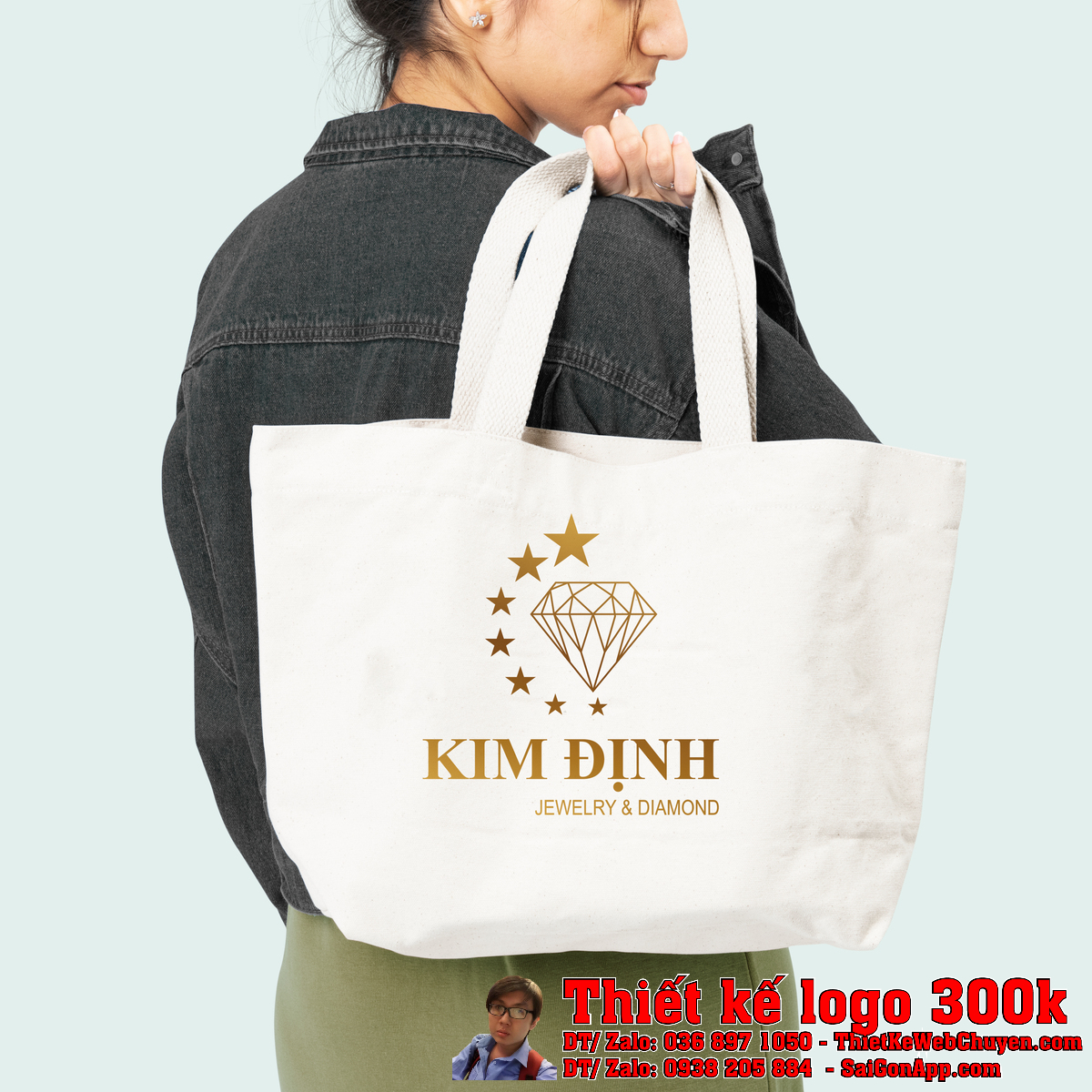 Phối cảnh Thiết kế logo công ty KIM ĐỊNH trên bảng hiệu