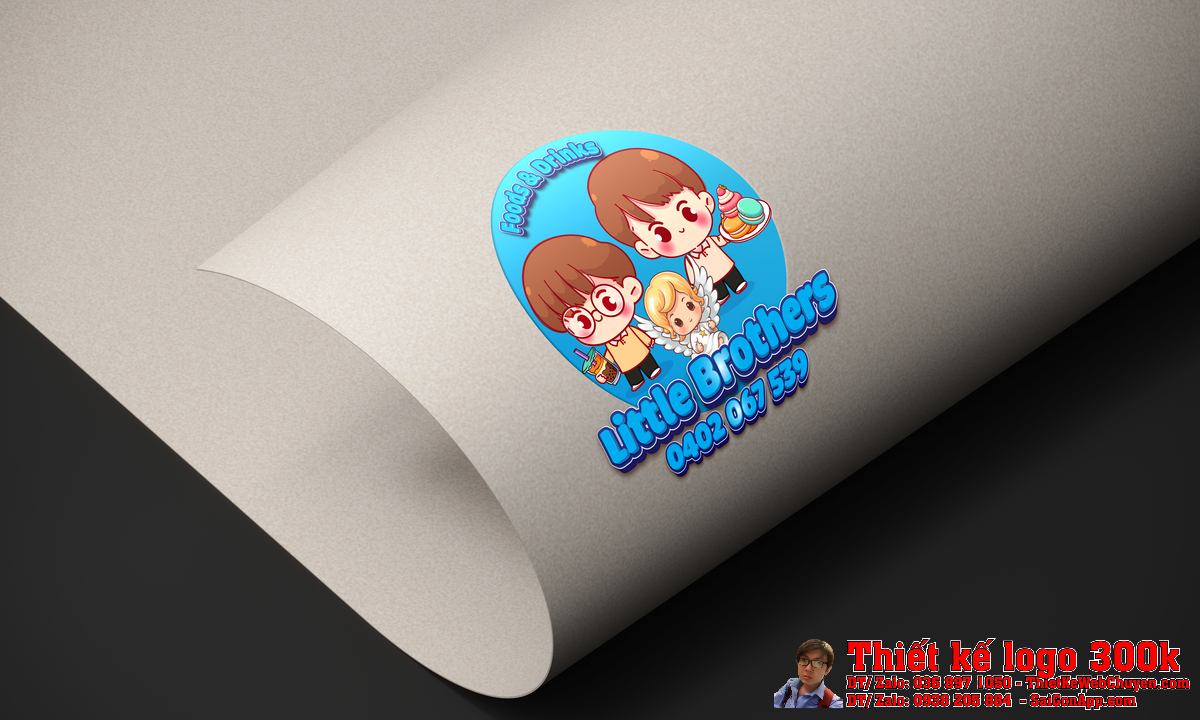 Phối cảnh thiết kế logo công ty Little trên bao bì