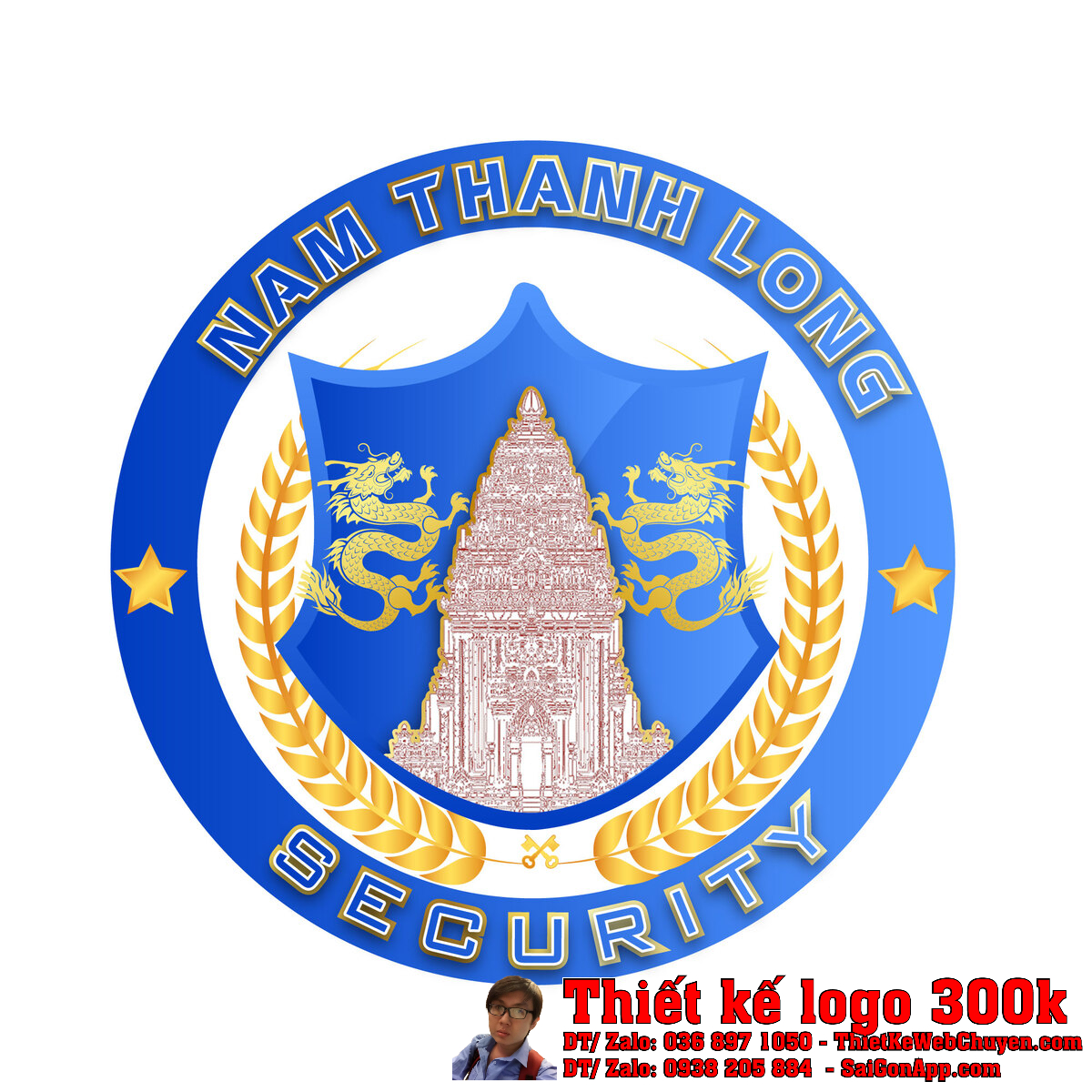 Chi tiết Thiết kế logo công ty bảo vệ NTL SECURITY Nam Thanh Long sắc nét