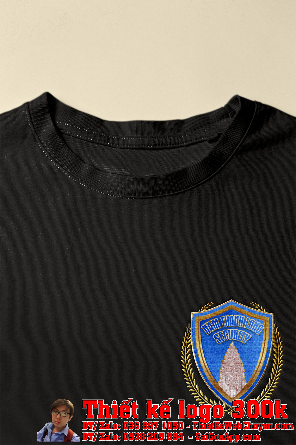 Ứng dụng Thiết kế logo công ty bảo vệ NTL SECURITY Nam Thanh Long trên ấn phẩm