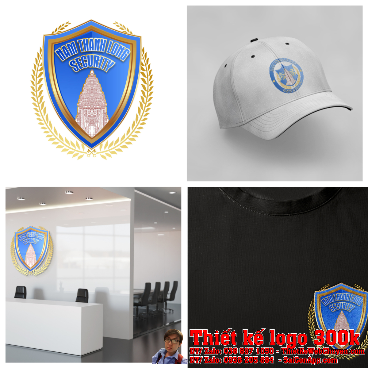 Tổng thể Thiết kế logo công ty bảo vệ NTL SECURITY Nam Thanh Long