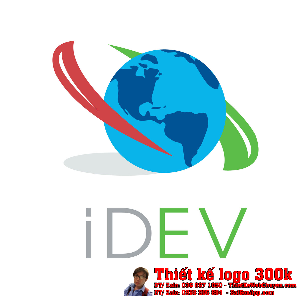 Thiết kế logo công ty iDEV phiên bản chuẩn trên nền trắng