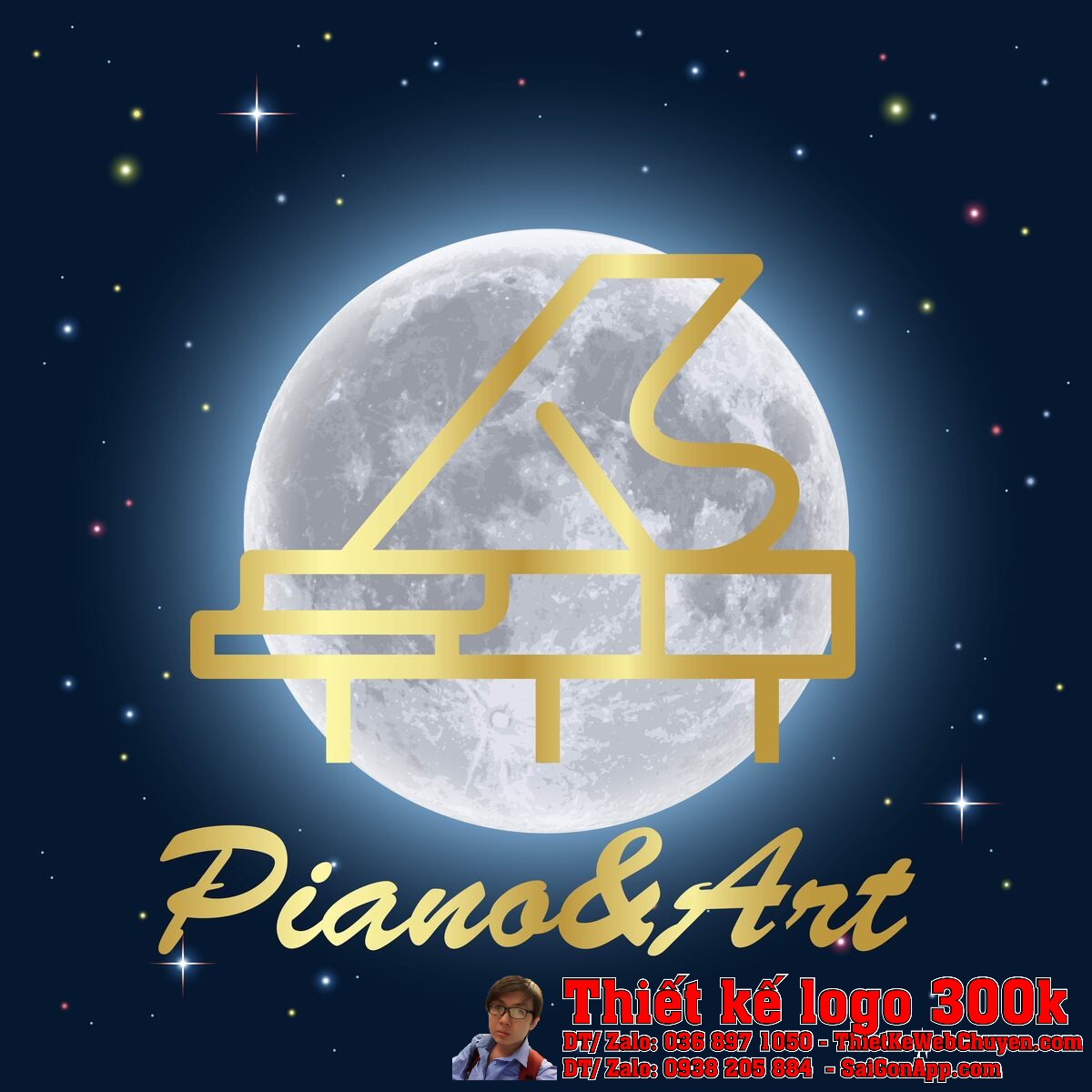 Thiết kế logo đàn piano PA Thiết kế logo đàn piano PA