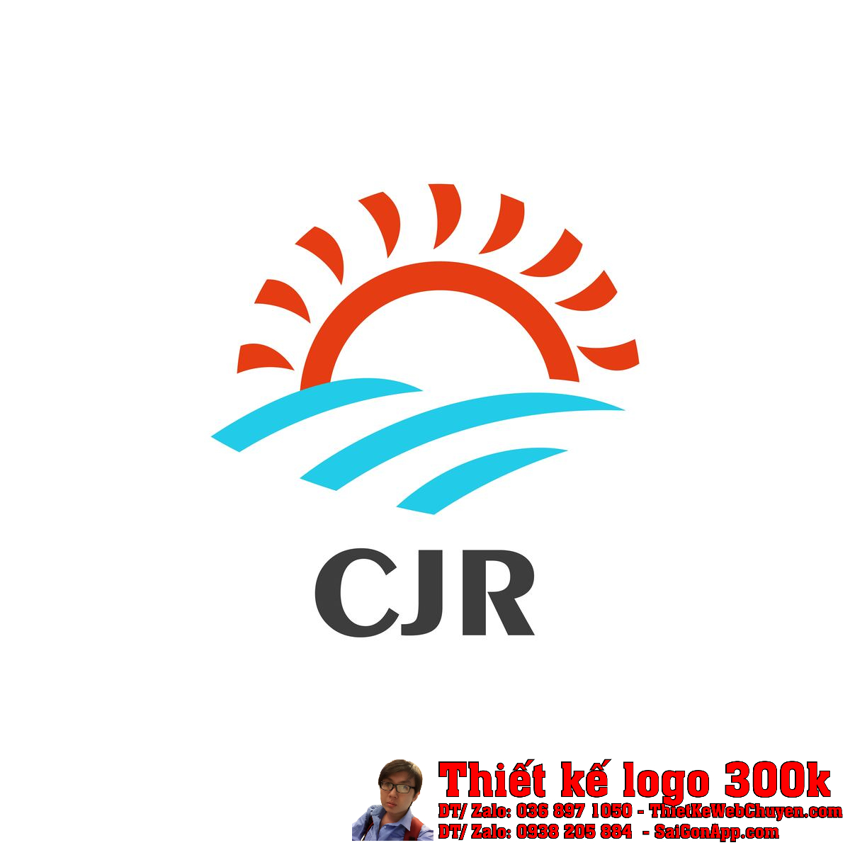 Thiết kế logo điện mặt trời Công ty CJR bản chuẩn
