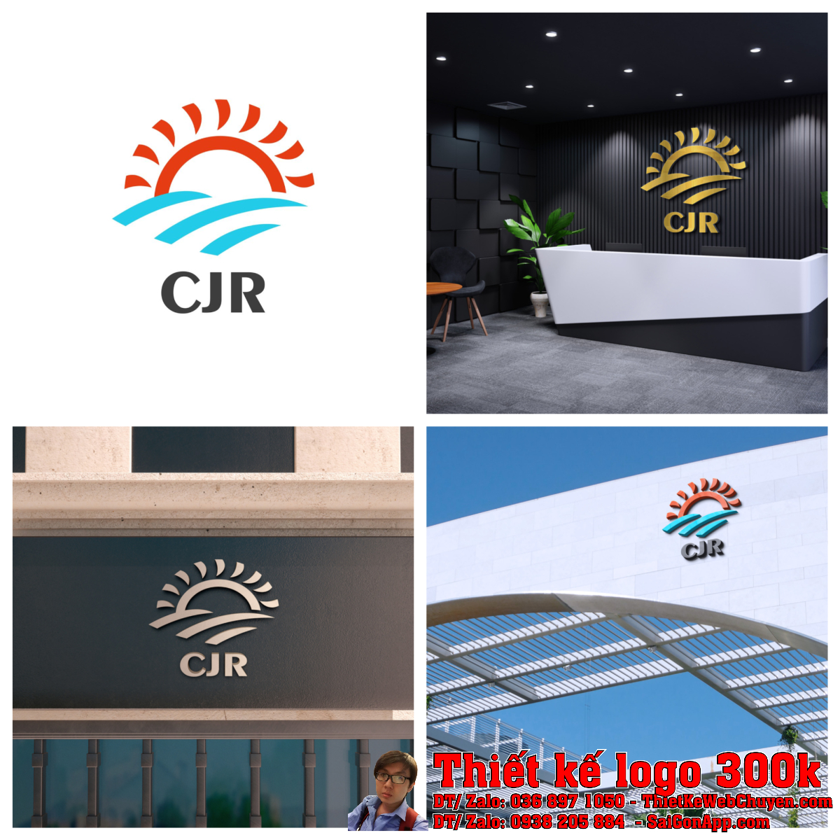 Chi tiết đồ họa logo năng lượng mặt trời CJR