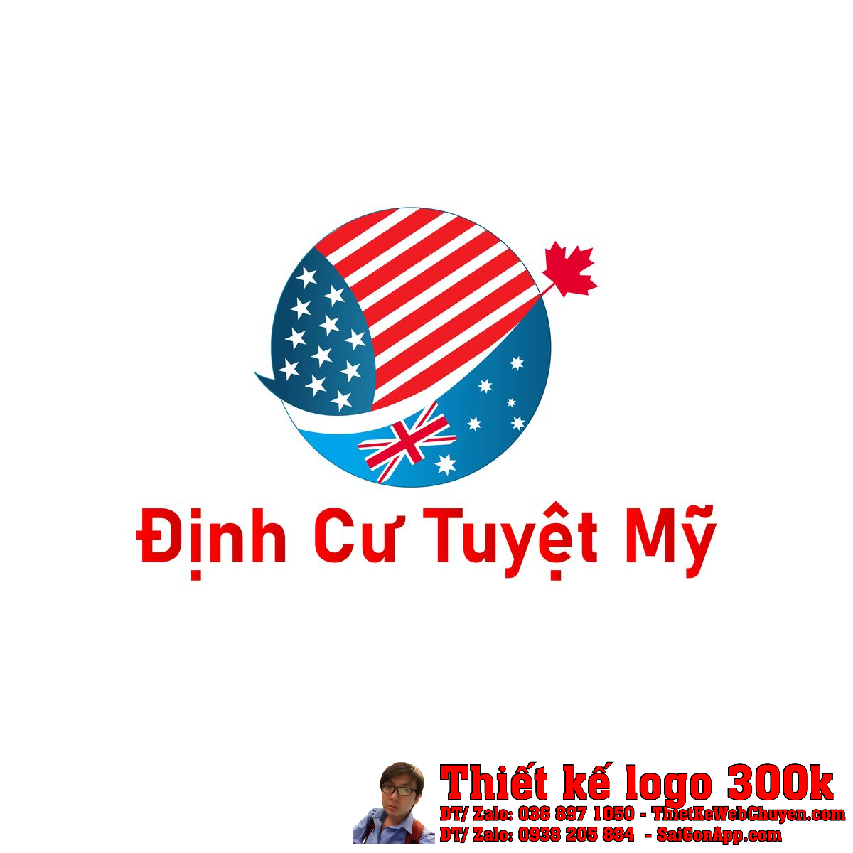 Thiết kế logo định cư và du học Định Cư Tuyệt Mỹ phiên bản chính