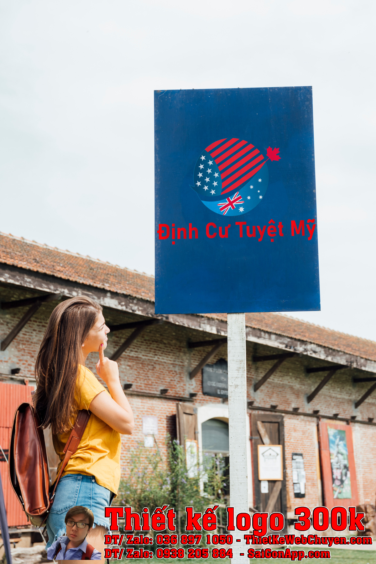 Chi tiết màu sắc Thiết kế logo định cư và du học Định Cư Tuyệt Mỹ