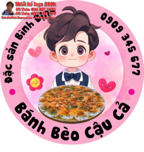 Thiết kế logo đồ ăn Bánh Bèo Cậu Cả
