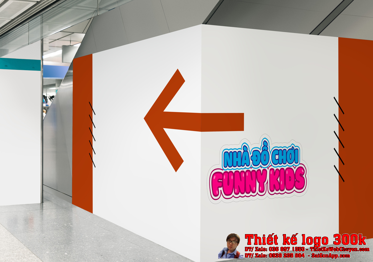 Chi tiết màu sắc Thiết kế logo đồ chơi trẻ em Nhà đồ chơi Funny Kids