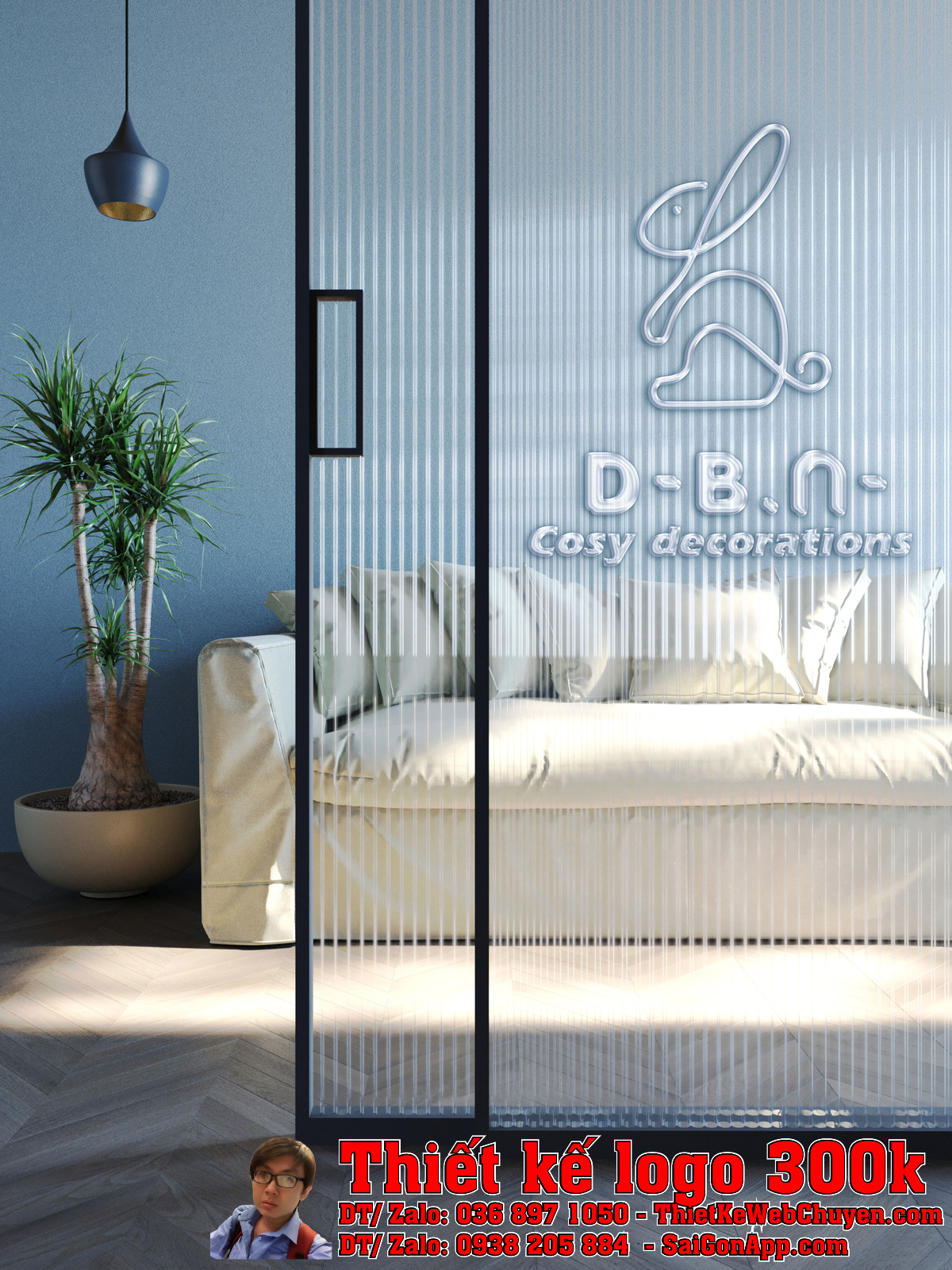 Ứng dụng Thiết kế logo đồ decor trang trí công ty DBN