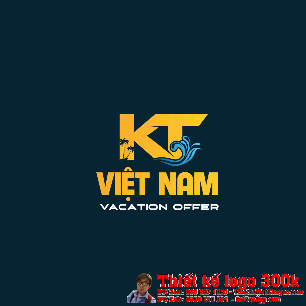 Thiết kế logo du lịch KT VIỆT NAM mẫu chuyên nghiệp