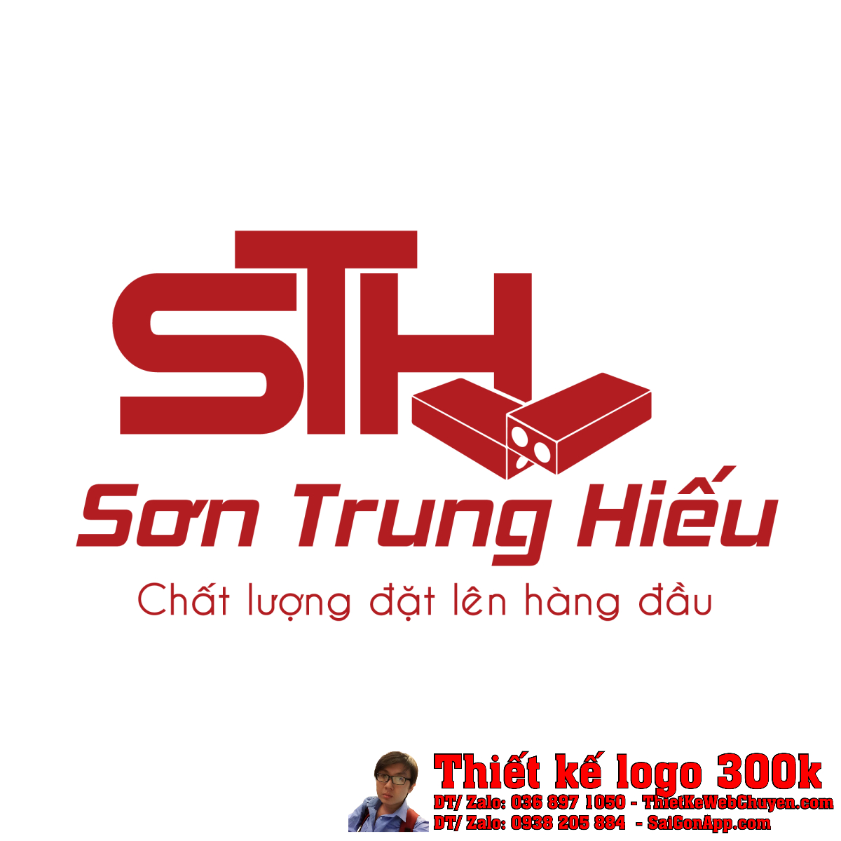 Thiết kế logo gạch Sơn Trung Hiếu Thiết kế logo gạch Sơn Trung Hiếu - Mẫu logo vật liệu xây dựng