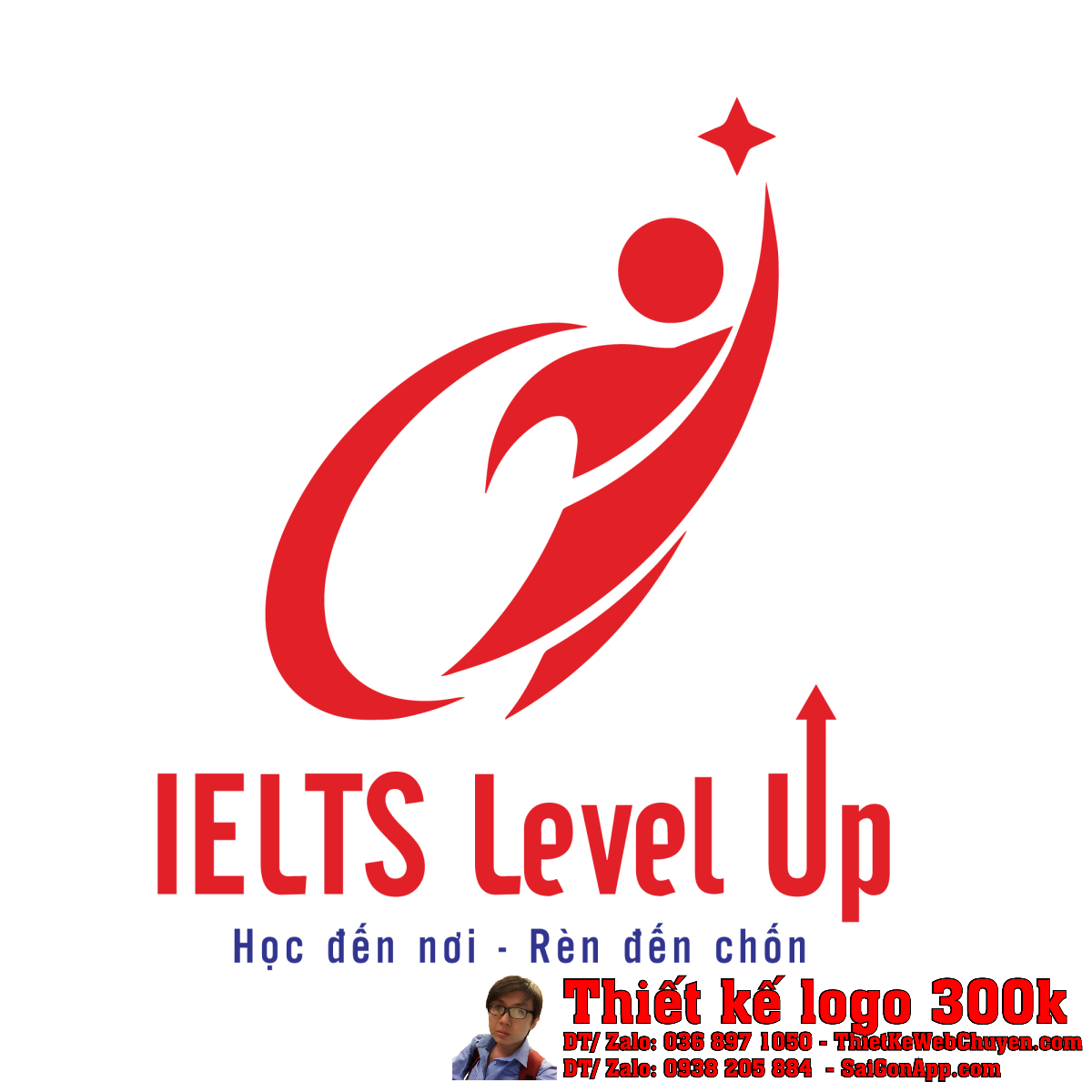 Thiết kế logo giáo dục IELTS Level Up chuyên nghiệp và ấn tượng