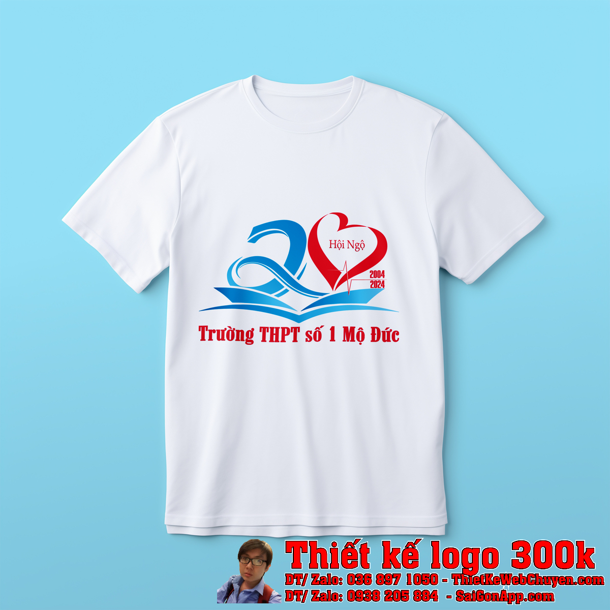 Mô hình 3D Thiết kế logo giáo dục Trường THPT số 1 Mộ Đức niên khoá 2004-2024