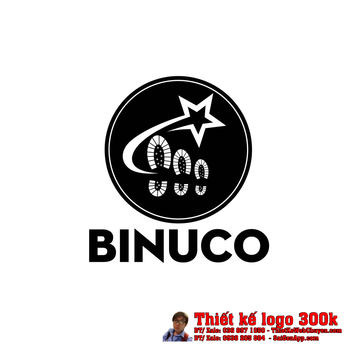 Thiết kế logo giày dép Binuco phiên bản 1