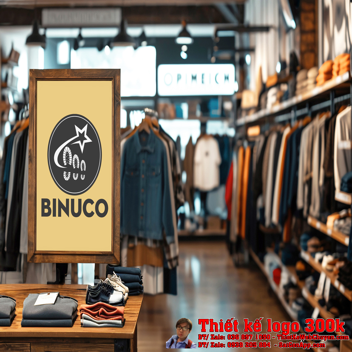 Thiết kế logo giày dép Binuco phiên bản 3