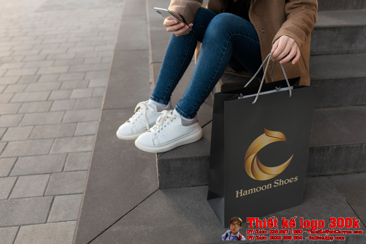 Chi tiết biểu tượng Thiết kế logo giày dép Hamoon Shoes