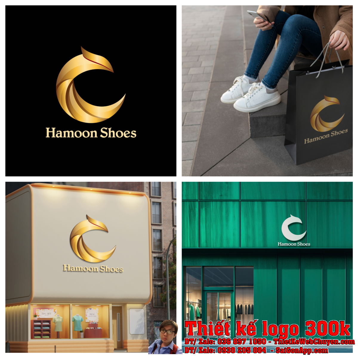 Tổng thể Thiết kế logo giày dép Hamoon Shoes