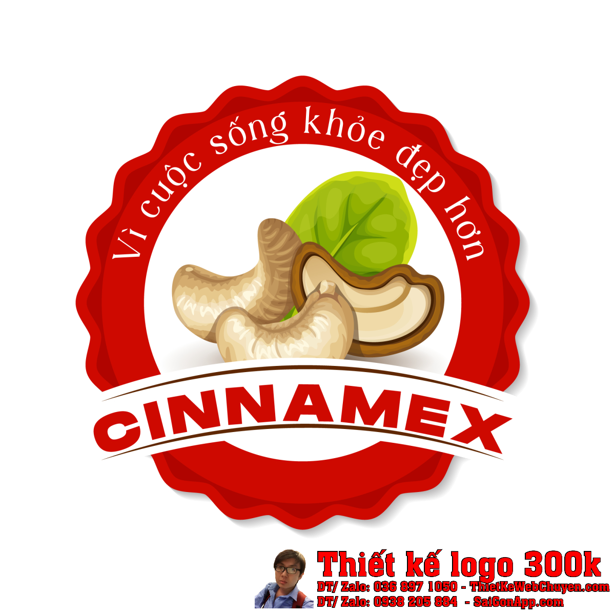 Thiết kế logo hạt điều CINNAME chuyên nghiệp và ấn tượng